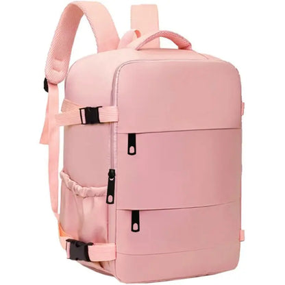 Lightweight Large Travel Backpack, Solid Color Minimalist Multifunctional Student School Bag