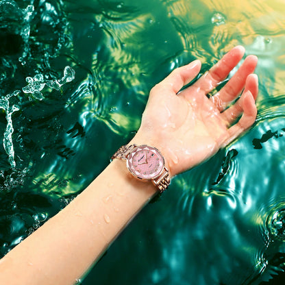 POEDAGAR Top Elegant Women's Watches Stainless Steel Date Week Woman Watch Waterproof Luminous Fashion Ladies Watch Quartz Reloj