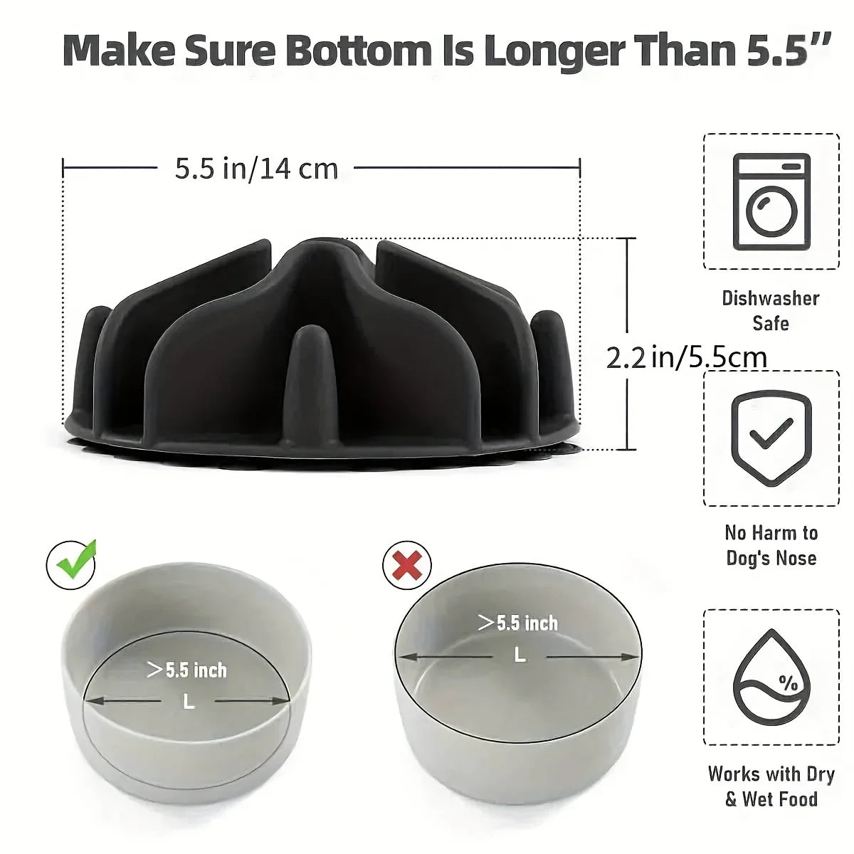 1Pc Soft Silicone Slow Feeder Puzzle Dog Bowl Insert-Stimulates Mind & Promotes Healthy Digestion Suitable for all sizes