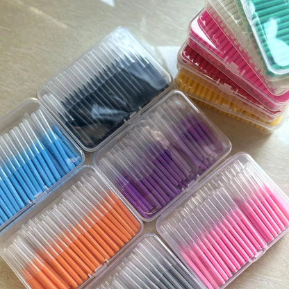 100/200 Pcs Box Interdental brush 0.6-1.5Mm Cleaning Between Teeth Oral Care Orthodontic I Shape Tooth Floss I-type push pull