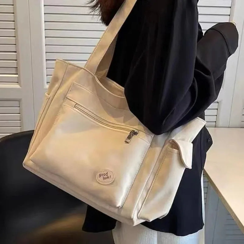 2025 Fashion Shoulder Bag for Women's Class Large Capacity Student Tote Bag  New Canvas Commuter Handbag Women Bag Eco Bag