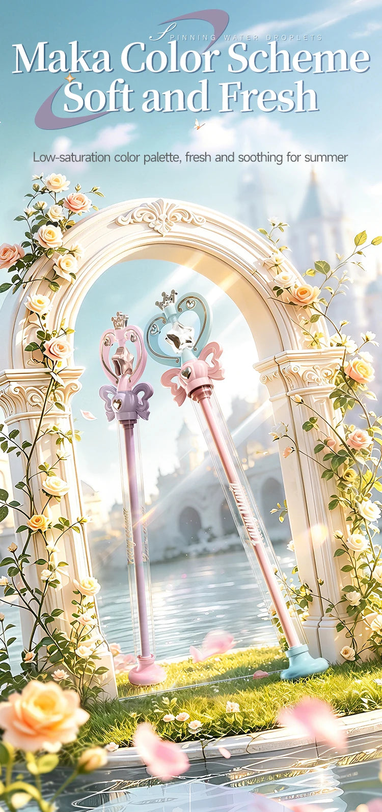 Magic Fairy Wand Water Gun Sparkling Summer Water Play Toy for Kids Adults Birthday Gift Water Battle Cannon