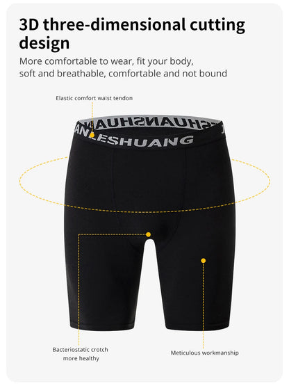 1/5 Pcs Men's Plus Size Black And White Long Sports Underwear Running Fitness Basketball Football Elastic Waist Shorts Teenagers