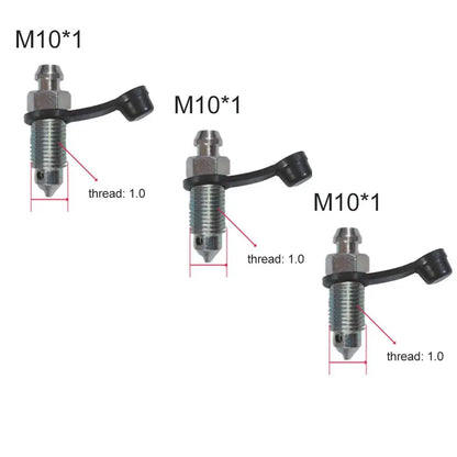 Motorcycle Brake Pump Calipers Exhaust Bleed Screw M8 M10 1.25 1.0 Picth with Rubber Dust Cap for Moped Scooter