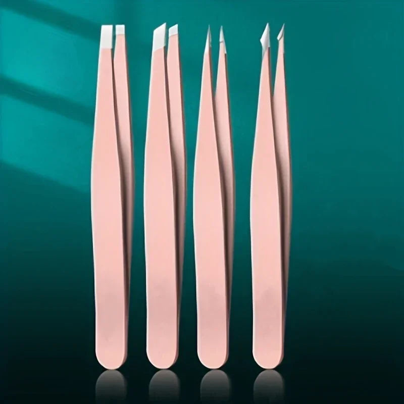 2/4pcs Set Professional Tweezers Set Perfect For Eyebrow Hair Removal Splinter Very Effortless and Relaxed to Remove