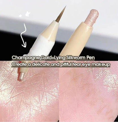 Double head lying Silkworm Pen matte Pearlescent Fine Flash Brightening Shadow Pen Outline pen under eyelid to pen