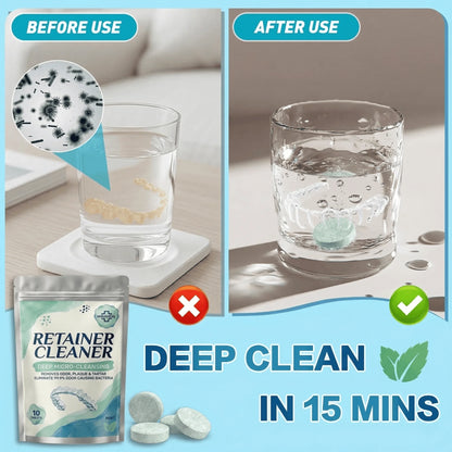 MIRAVEXL Denture Retainer Cleaner Tablets Orthodontic Braces Aligner Mouth Night Guard False Teeth Whitening Plaque Removal