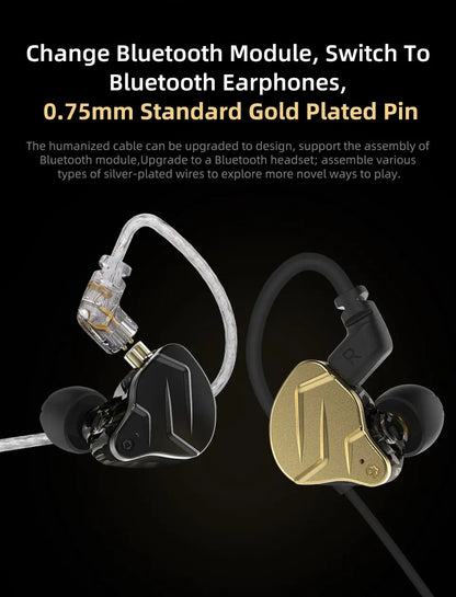 KZ ZSN PRO X Metal In Ear Earphone 1BA 1DD Hybrid Drive HIFI Sport Noise Cancelling Earbud Headset KZ ZSNPROX ZES ZEXPRO DQ6S