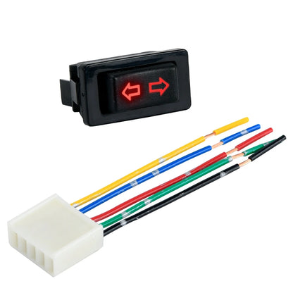 Universal Auto Car Power Window Switch Lifting Switch 5 Pin DC 12V 20A Blue/Red Light Color And Harness