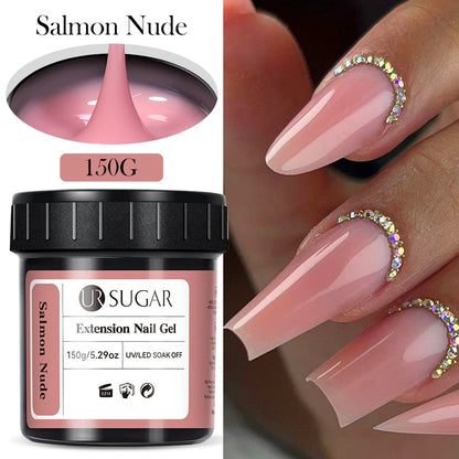 UR SUGAR 150g Transparent Nail Extension Gel Jelly White Light Pink Acrylic French Nail Art UV LED Gel Semi Permanent Manicure