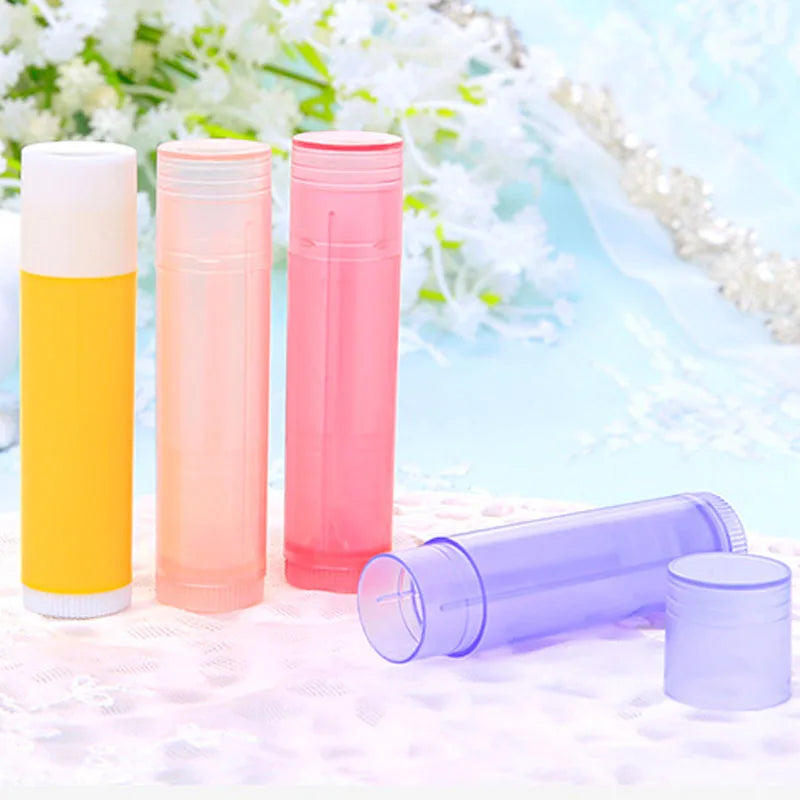 10Pcs/lot 5g 5ml Refillable Lipstick Tube Lip Balm Container Empty Cosmetic Containers Lotion Container Clear Travel Bottle