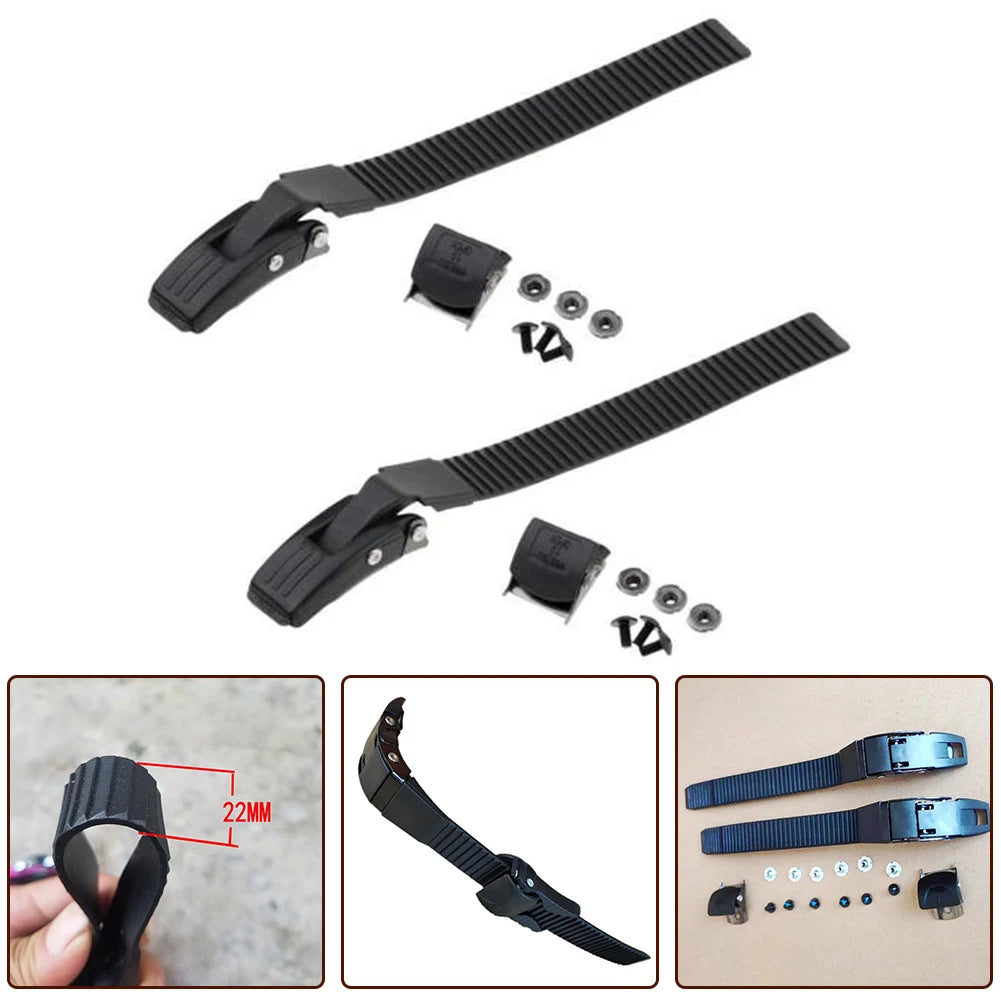 2 Sets Roller Skates Strap Fastening Straps Inline Skate Strap Buckle With Clamp Screws Nut Replacement