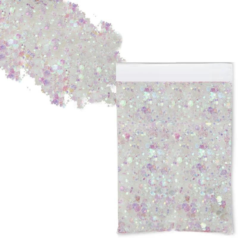 50g Chunky Glitter Holographic Laser Flakes Nail Glitter Powder For Jewelry Making Diy Resin Art Craft Fine Iridescent Sequins