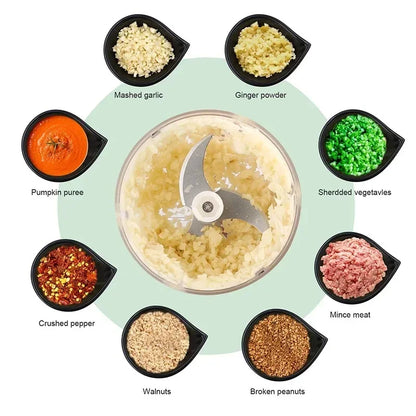 2027 250ml Mini Rechargeable Garlic Chopper Meat Grinder Durable and Sturdy Suitable for Crushing Garlic Chili Onions Minced Mea