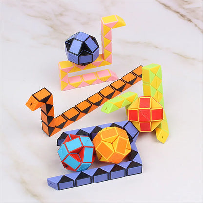 1/3/6Pcs/sets Folding Magic Snake Ruler Puzzle Antistress Cube Educational Toy Kids Birthday Party Favors Bags School Reward