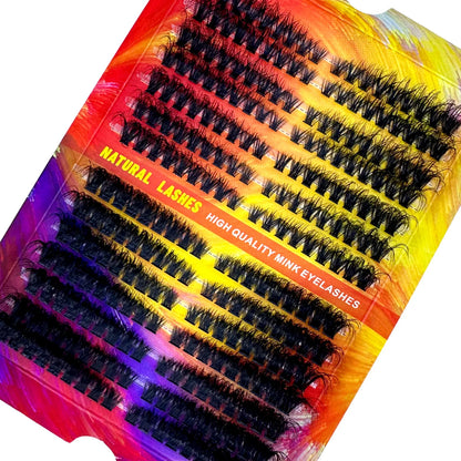 DIY 5D Fluffy Lash Clusters 60/80/100 Mixed Tray Thick Eyelash Clusters Wispy Individual Lashes Cluster Eyelash Extensions 12Row