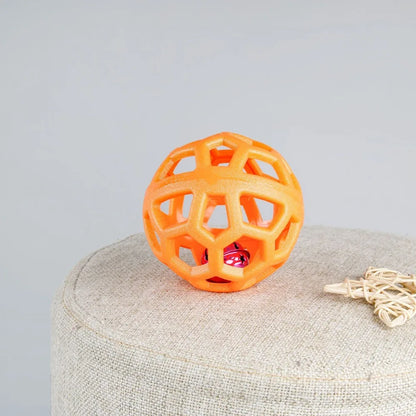 Dog Hollow Ball Toy Rubber Chew Toys for Dogs Cleaning Teeth Molar Bite Resistant Toy with Bell Puppy Training Game