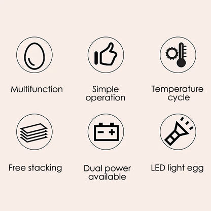 16 Eggs Farm Poultry Fully Automatic Turning Egg Incubator Dual-Electric Mini Household Brooder for Chicken Goose Duck Birds
