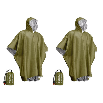 Emergency Water Proof Raincoat Aluminum Film Disposable Poncho Cold Insulation Rainwear Blankets Survival Tool Camping Equipment