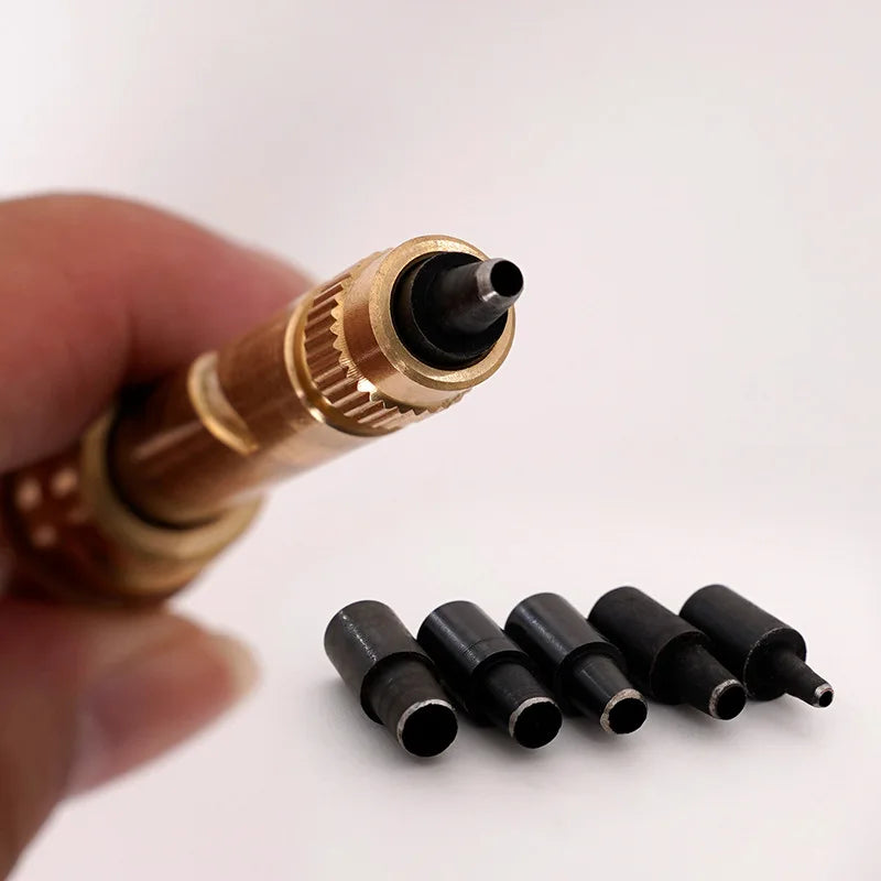 Automatic Belts Punch Replaceable Mute Rotary Punching Punchers Leather Punch Watch Craft Tool Hole Punch Screw Drill Tip Die