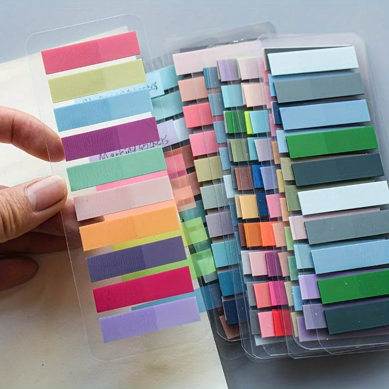 PET Morandi Color Translucent Convenience Sticker Marking Index Sticker, Oblong Shape,with Index Tabs for Organization and Notes