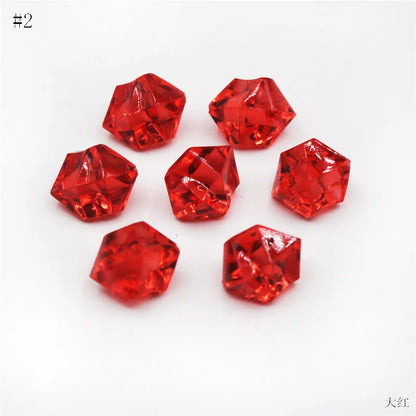 100PCS Plastic Gems Ice Grains Colorful Stones Children Jewels Acrylic Jewels Ice Counter Crystal Diamonds DIY Crafts Beads Toy