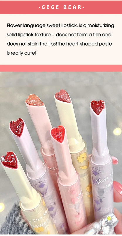 Gege bear flower words honey lipstick moisturizing mirror gloss jelly love lipstick lipstick pen