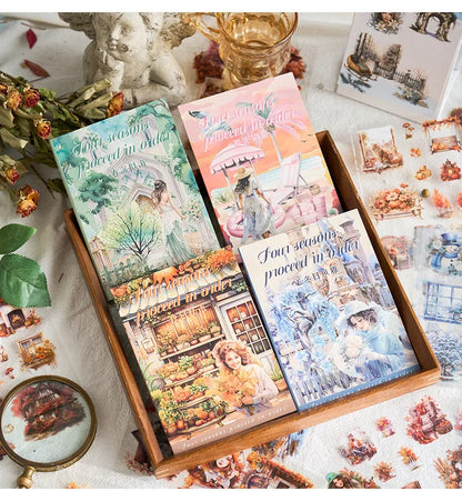 20Sheets PET Stickers Season Series PET Decorative Stickers Diary Scrapbooking Material Decor Album Stationery Stickers