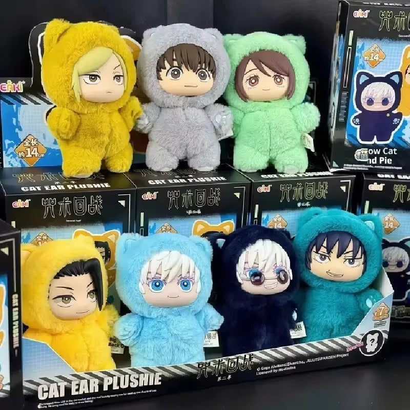 HOT Jujutsu Kaisen S2 Cat Park Party Gojo Toji Fushiguro Geto Suguru Blind Box Plush Bag Charm Collectible Model  Christmas Gift