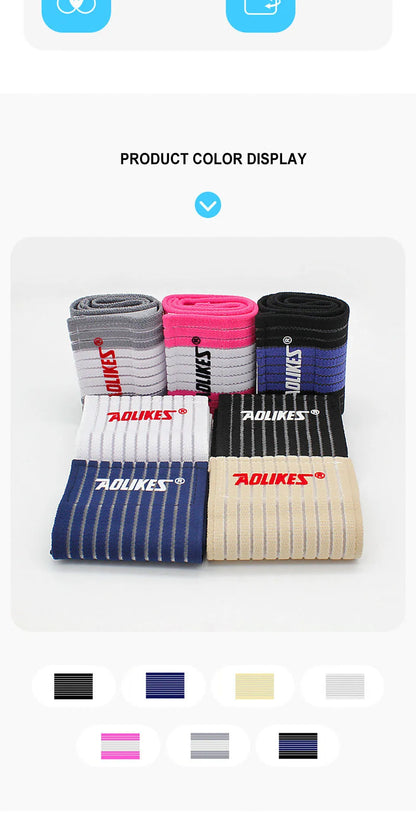 AOLIKES 1PC 40-180cm Compression Bandage Protector Knee Support Brace Sports Elastic Elbow Straps Leg Bands Bandage Workout Wrap