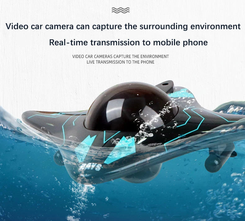 6CH RC Boat with Submersible Underwater Camera Remote Control Wifi FPV Remote Control Boats Radio Control Toy for Boys Kid Gifts