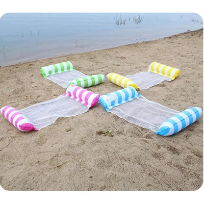 1pc Inflatable Foldable Floating Row Swimming Pool Party Water Hammock Air Mattresses Pvc Stripe Water Floating Inflatable Mat