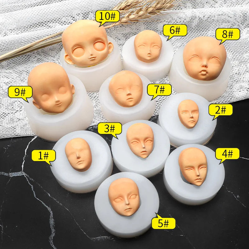 3D Baby Face Silicone Molds Human Facial Mould DIY Doll Modified Polymer Clay Fondant Cake Decor Action figure Handmade Mold