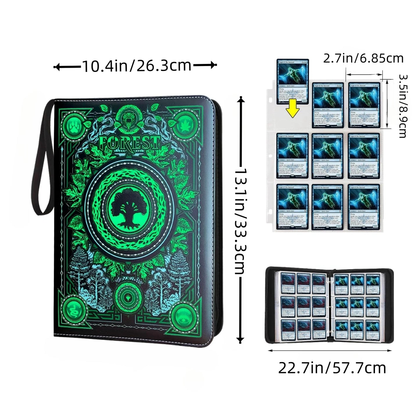 9 Pocket Card Binder with Sleeves 900 Double Sided Pocket Premium Collector Card Album,Card Collection Folder for Game,Sport