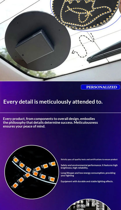 LED Hand Gesture Sign Middle Finger Sign Warning Brake Light Creative Fun Three Models Gesture Lamp Car Interior Rear Windshield