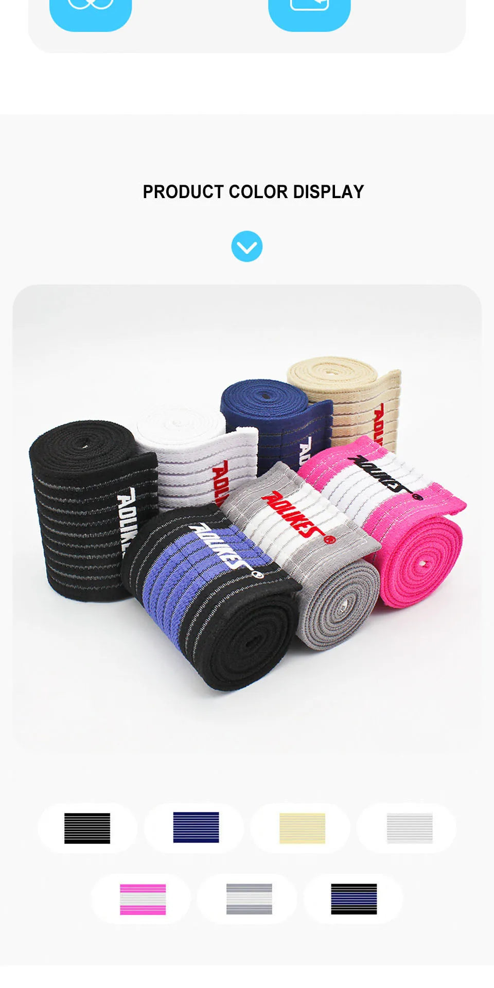 AOLIKES 1PC 40-180cm Compression Bandage Protector Knee Support Brace Sports Elastic Elbow Straps Leg Bands Bandage Workout Wrap