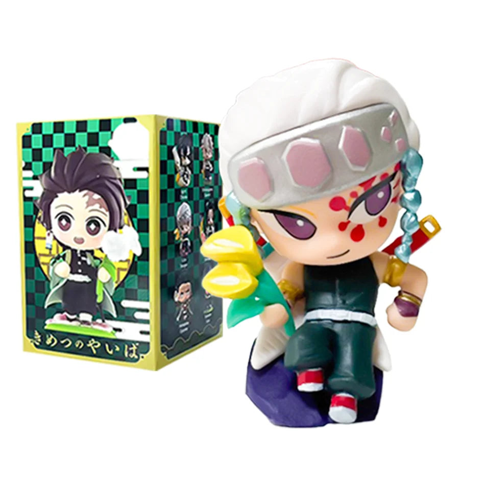 Demon Slayer Tanjiro Kamado Nezuko Anime Cartoon Figure Blind Box Creative Personalized Statue Model Ornament Surprise Gift Box