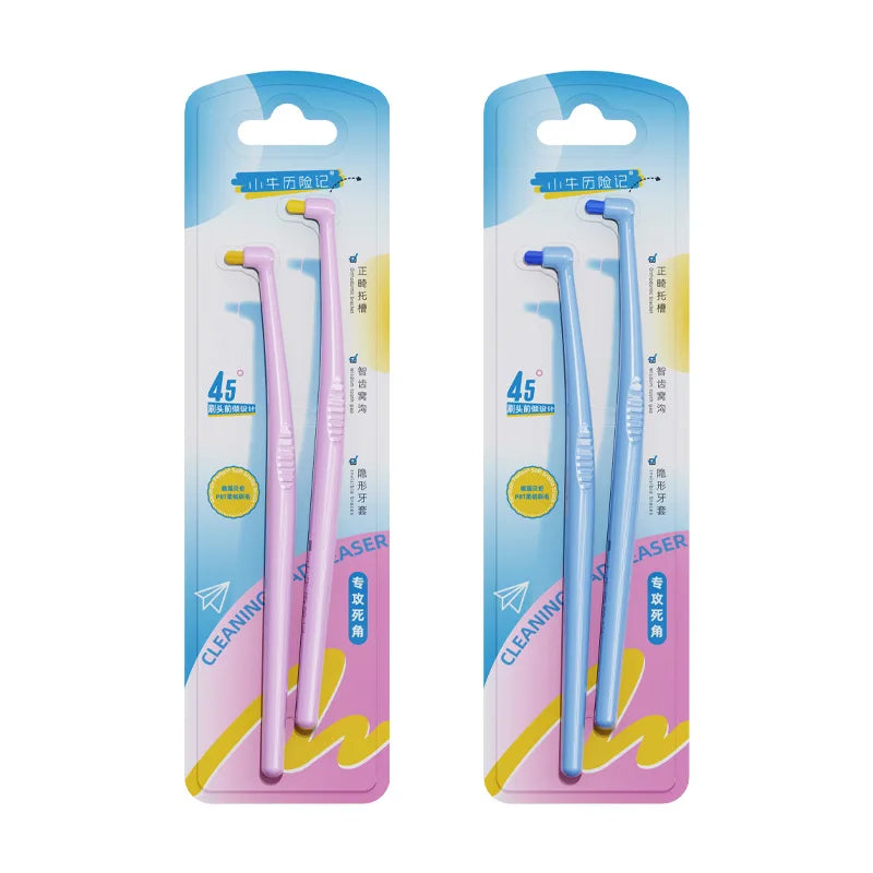 2-Pack Single Bundle Interdental Brushes with Soft Bristles and Colorful Small Brush Heads, Set of Brush Bundles
