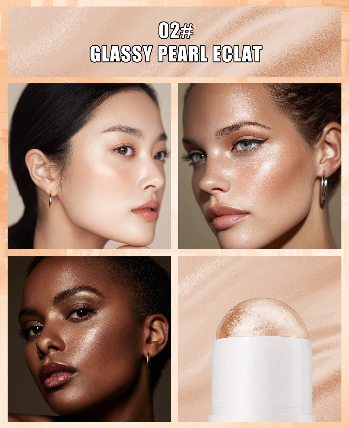 [Natural Glowup] 1pc Glowup Highlighter Stick | Natural Brightening Face Contour & Highlight Makeup, Medium Coverage, Buildable