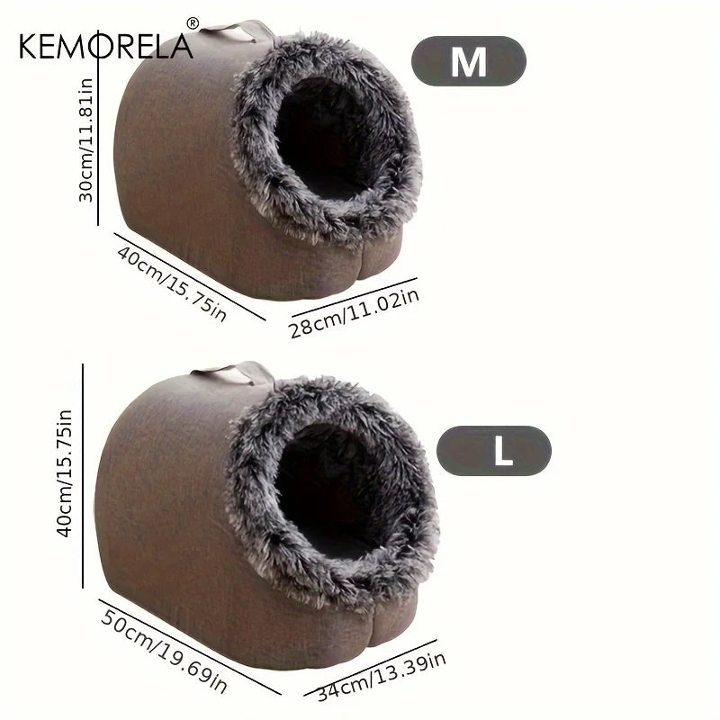 KEMORELA Cat Bed Comfortable Pet Sleeping Bed, Portable Cat Bed Warm And Thickened Pet Bed With Handle Portable Cat Bed