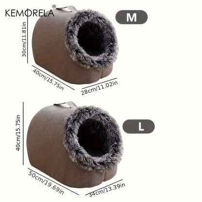 KEMORELA Cat Bed Comfortable Pet Sleeping Bed, Portable Cat Bed Warm And Thickened Pet Bed With Handle Portable Cat Bed
