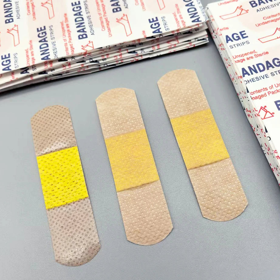 50/100Pcs Breathable Adhesive Plaster Cushion Bandage First Aid Gauze Pads for Sports Wrapping and Daily Minor Wound Care