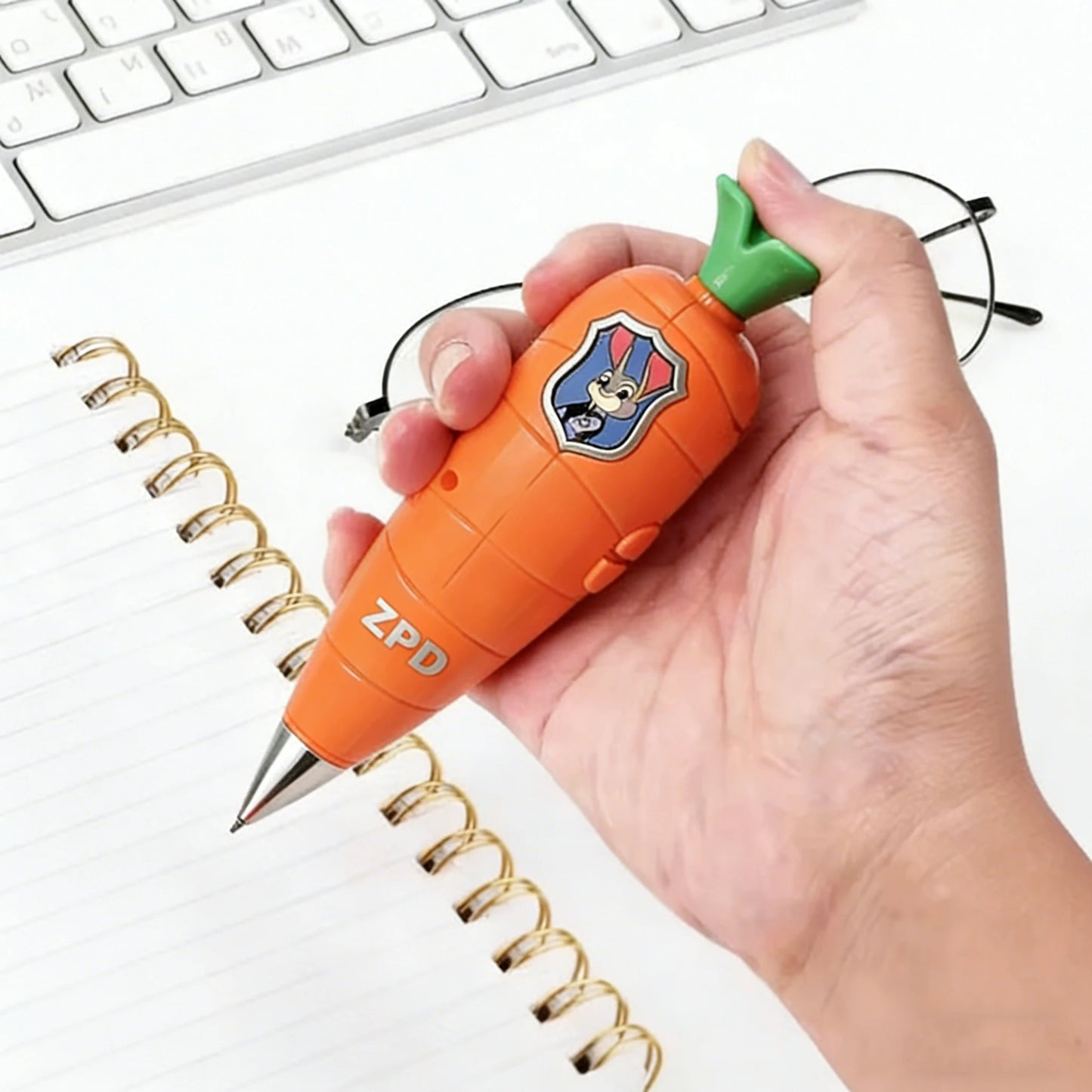 Disney Zootopia 2 Carrot Recorder Pen | Judy & Nick Style for Kids | 60s Mini Recorder | 2-in-1 Gel Pen Stationery