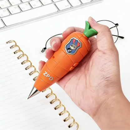 Disney Zootopia 2 Carrot Recorder Pen | Judy & Nick Style for Kids | 60s Mini Recorder | 2-in-1 Gel Pen Stationery