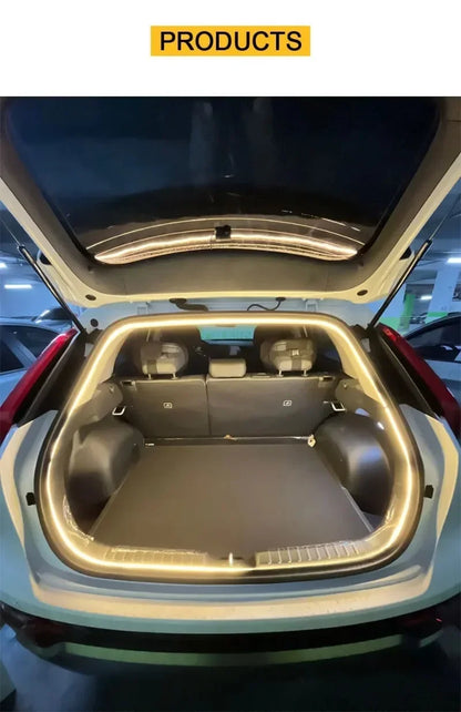 Car High Brightness Trunk Lighting Ambient Light Interior Decoration LED Wiring Free Automatic Sensing Tailgate 2/4M Light Strip