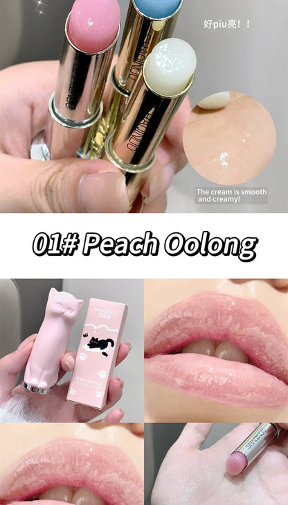 SHAQINUO Meowoqinqin Moisturizing Color Lip Balm, anti-dryness and crack fade lip lines Student Moisturizing lipstick
