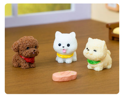 12/14pcs Cute Simulation Dog Puppy Animal Decoration Resin Craft Miniature Figure for Bonsai Microlandscape Fairy Garden Decor