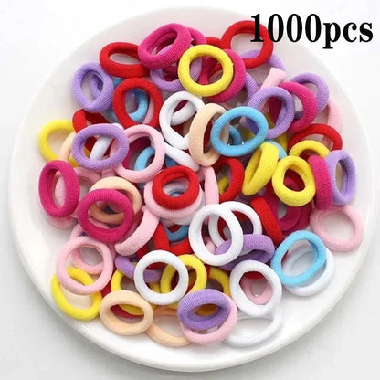200PCS Women Girls Colorful Nylon Elastic Hair Bands Ponytail Hold Small Hair Tie Rubber Bands Scrunchie Hair Accessories