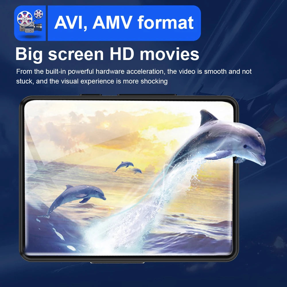 Portable Bluetooth 5.0 MP3 Player With LED Screen Music Stereo Speaker Mini MP4 Video Playback FM Radio Recording For Walkman