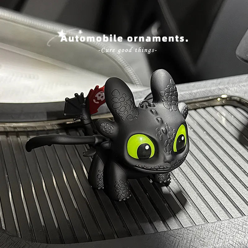 Genuine Cute Glowing Toothless Car Interior Ornament, Night Fury Wings Can Move Car Dashboard Decoration  Car Hanging Accessory